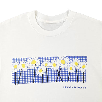 Second Wave flower grid t shirt