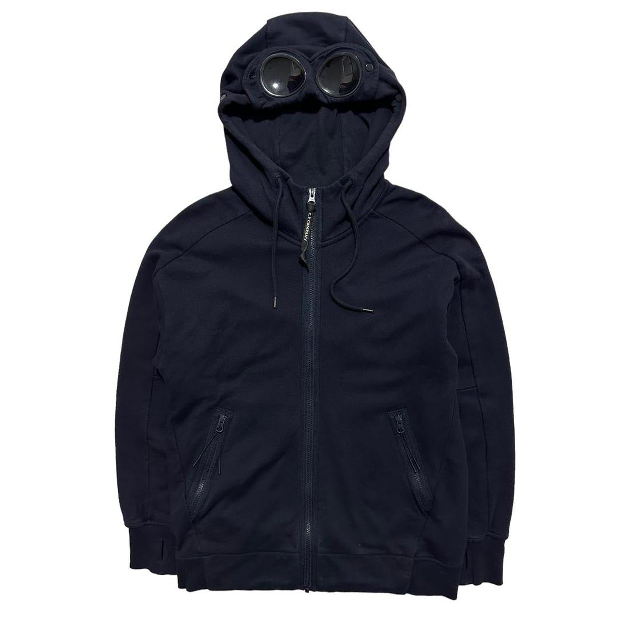 CP Company Dark Navy Zip Up Goggle Hoodie