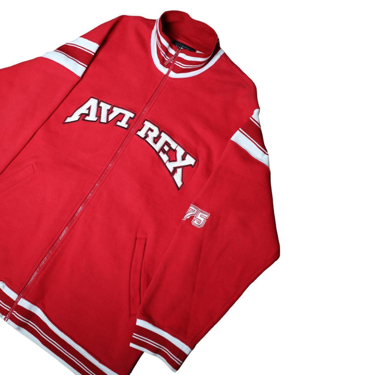 Avirex red zip up college jumper
