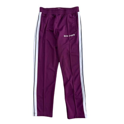 Palm Angels burgundy side stripe track pants