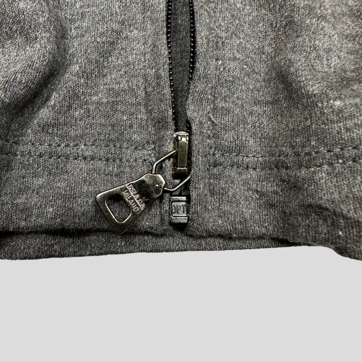 Prada Sport SS99 Grey Zip Shirt - 8 | Medium