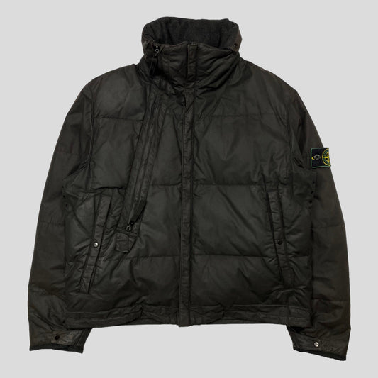 Stone Island AW99 Waxed Cotton Asymmetrical Puffer Jacket - S (M)