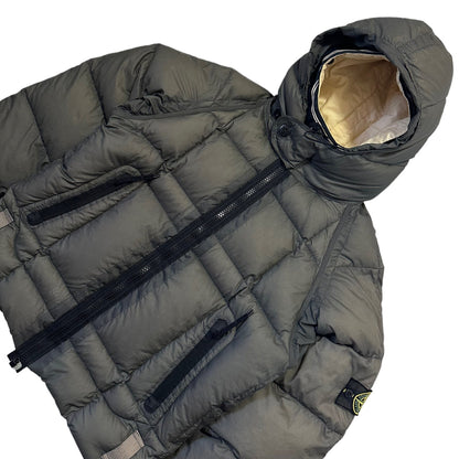 Stone Island Opaque Nylon Tela Goose Down Jacket from A/W 2006 with Dutch Rope Hood Inner