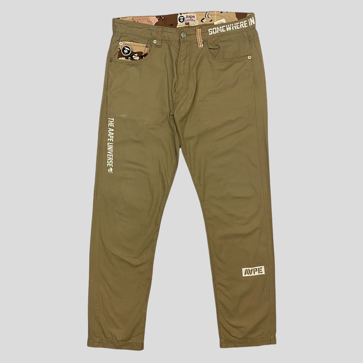 Bape Aape desert camo logo trousers - w34