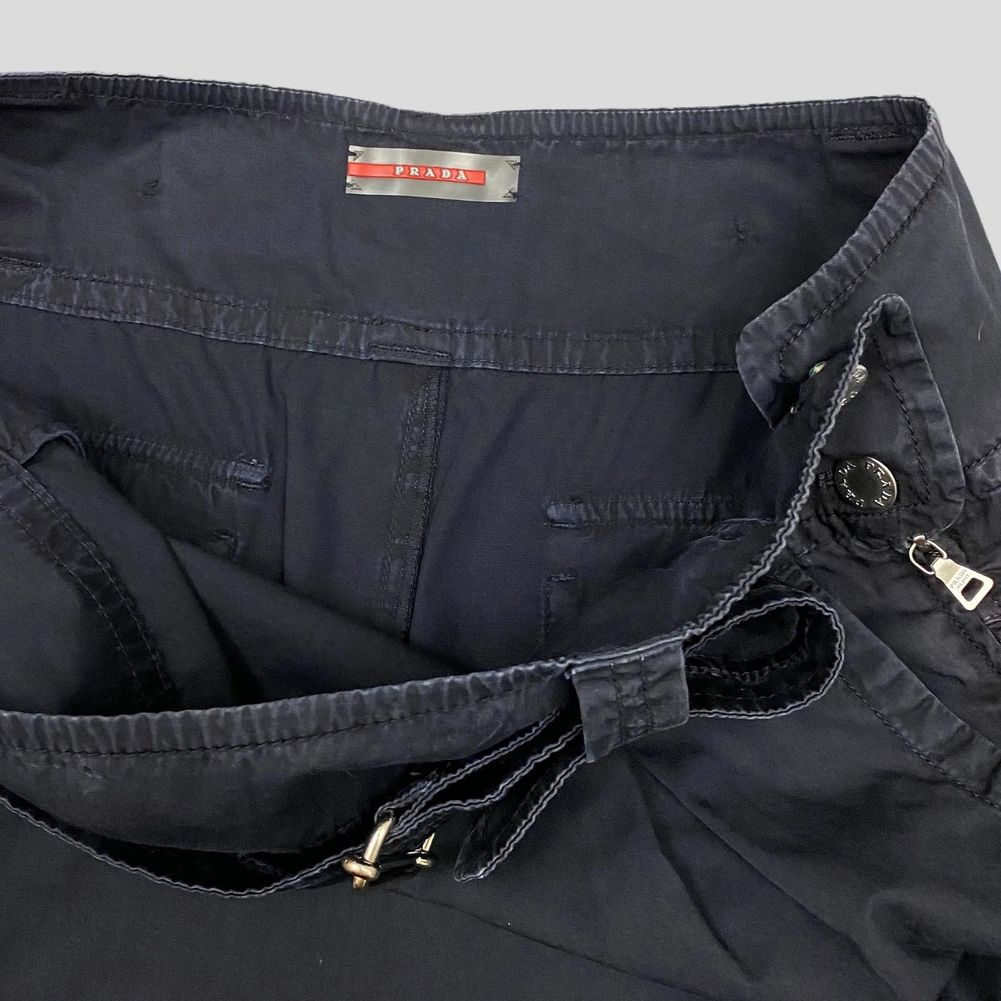 Prada Sport 2004 Midi Belted Cargo Skirt - 12-16