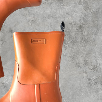 Miu Miu Rain Boots - Size 8 | DEFAULT TITLE, Orange