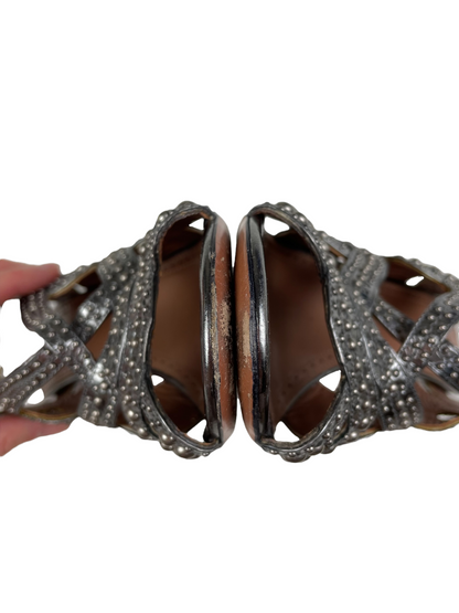 Azzedine Alaïa gunmetal grey stud heels