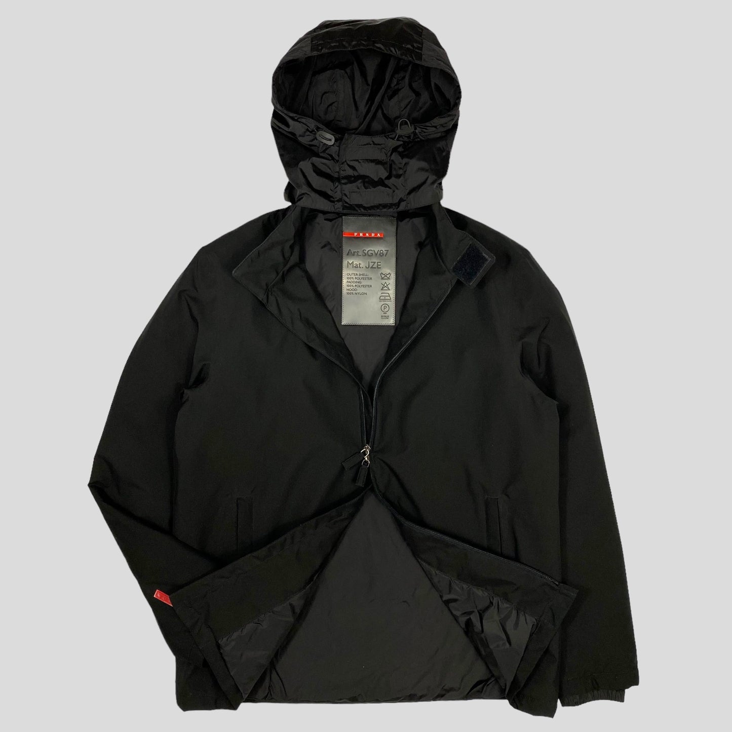 Prada Sport AW01 Insulated Goretex Jacket with Nylon Pocket Hood - IT50 (L) | Default Title, Black