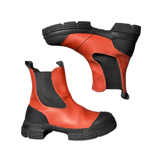 Ganni Recycled Rubber Orange Boots - Known Source
