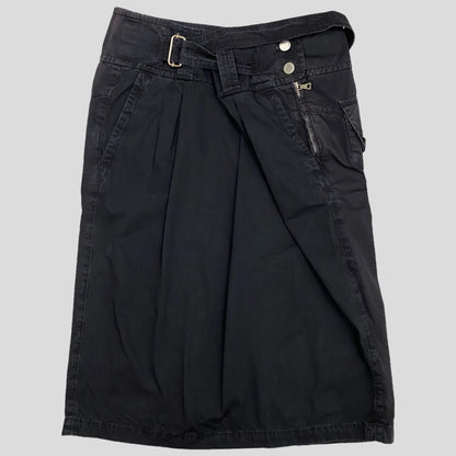 Prada Sport 2004 Midi Belted Cargo Skirt - 12-16