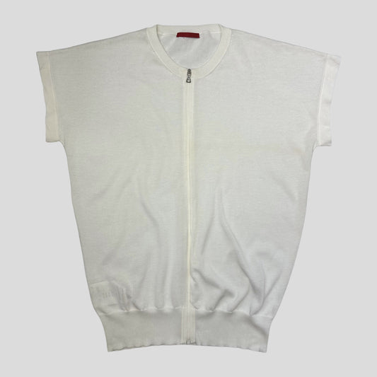 Prada Sport 2008 Zip-up Knit Vest Top - 10-12 | O/S, Cream