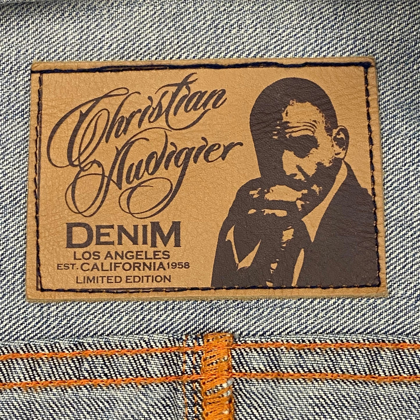 Christian Audigier Painted Eagle Denim Jacket - S