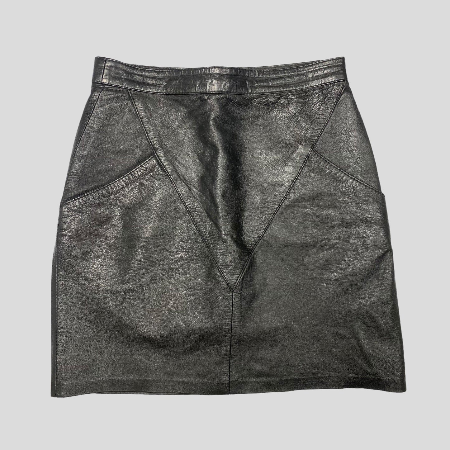 Iceberg 90’s Leather Zipper Mini-Skirt - 6 (w26)