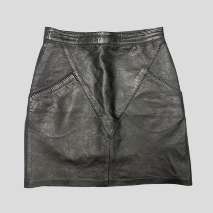 Iceberg 90’s Leather Zipper Mini-Skirt - 6 (w26)