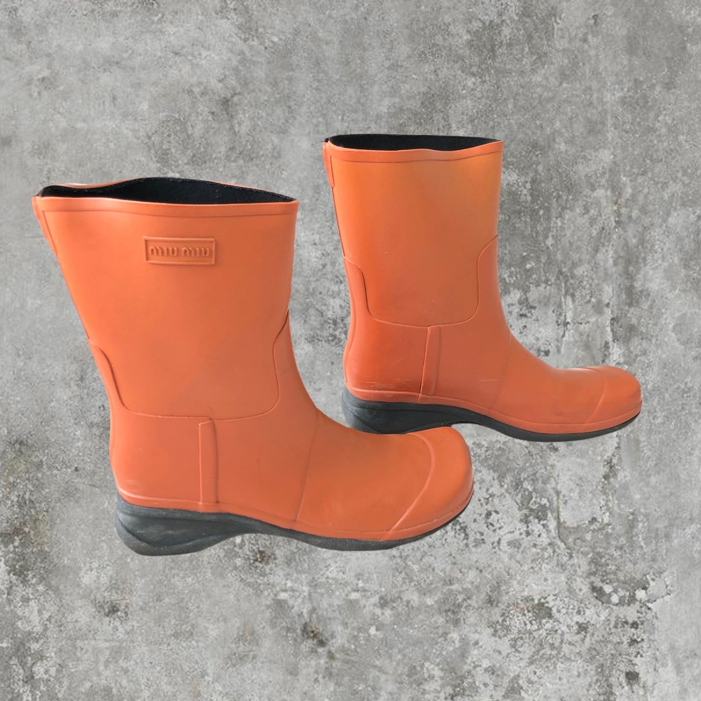 Miu Miu Rain Boots - Size 8 | DEFAULT TITLE, Orange