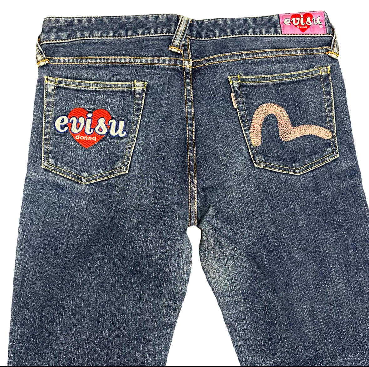 Evisu Selvedge Jeans With Loveheart Embroidery ( W28 )