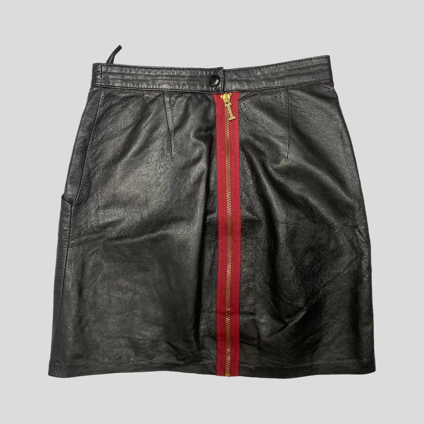 Iceberg 90’s Leather Zipper Mini-Skirt - 6 (w26)