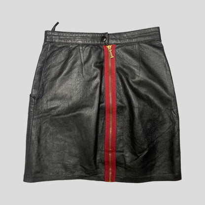Iceberg 90’s Leather Zipper Mini-Skirt - 6 (w26)