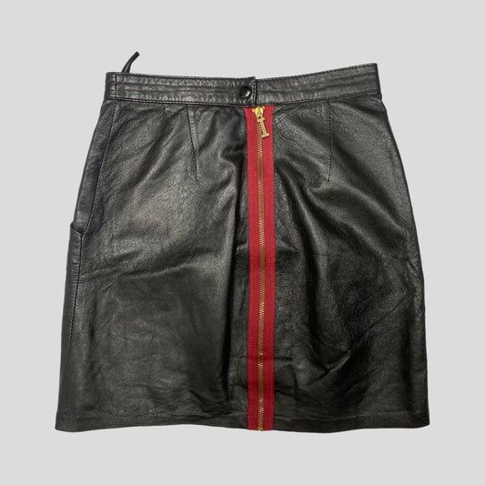 Iceberg 90’s Leather Zipper Mini-Skirt - 6 (w26)