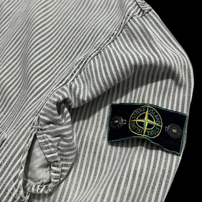 Stone Island 1986 Pigment Striped Chore Jacket with Green Edge Badge