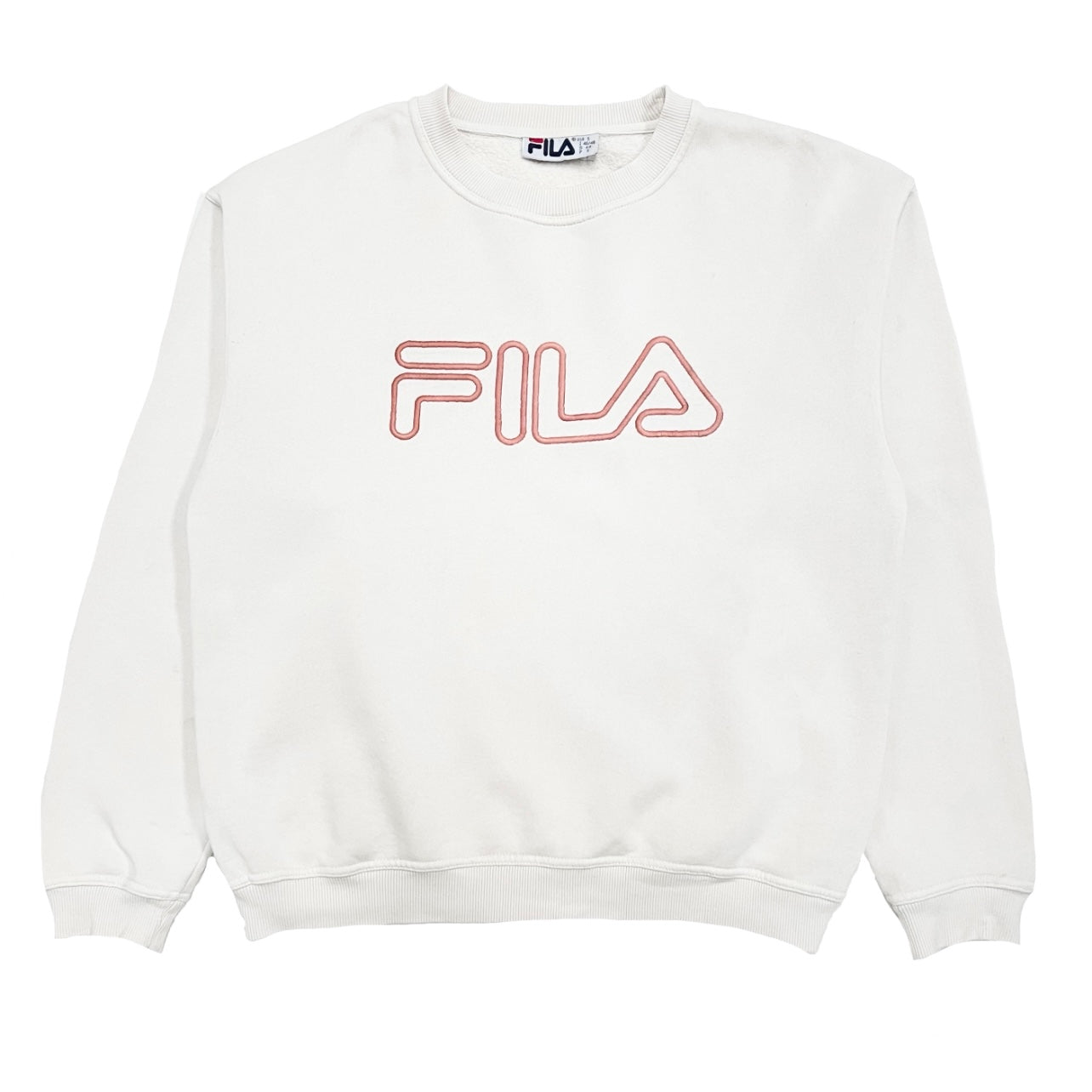 Fila 90s heavyweight embroidered cream sweatshirt (S)