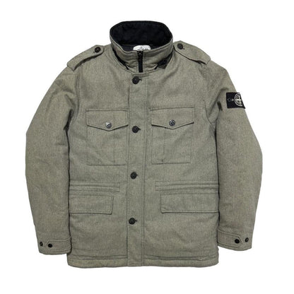 Stone Island Grey Ice Jacket Wool Blend