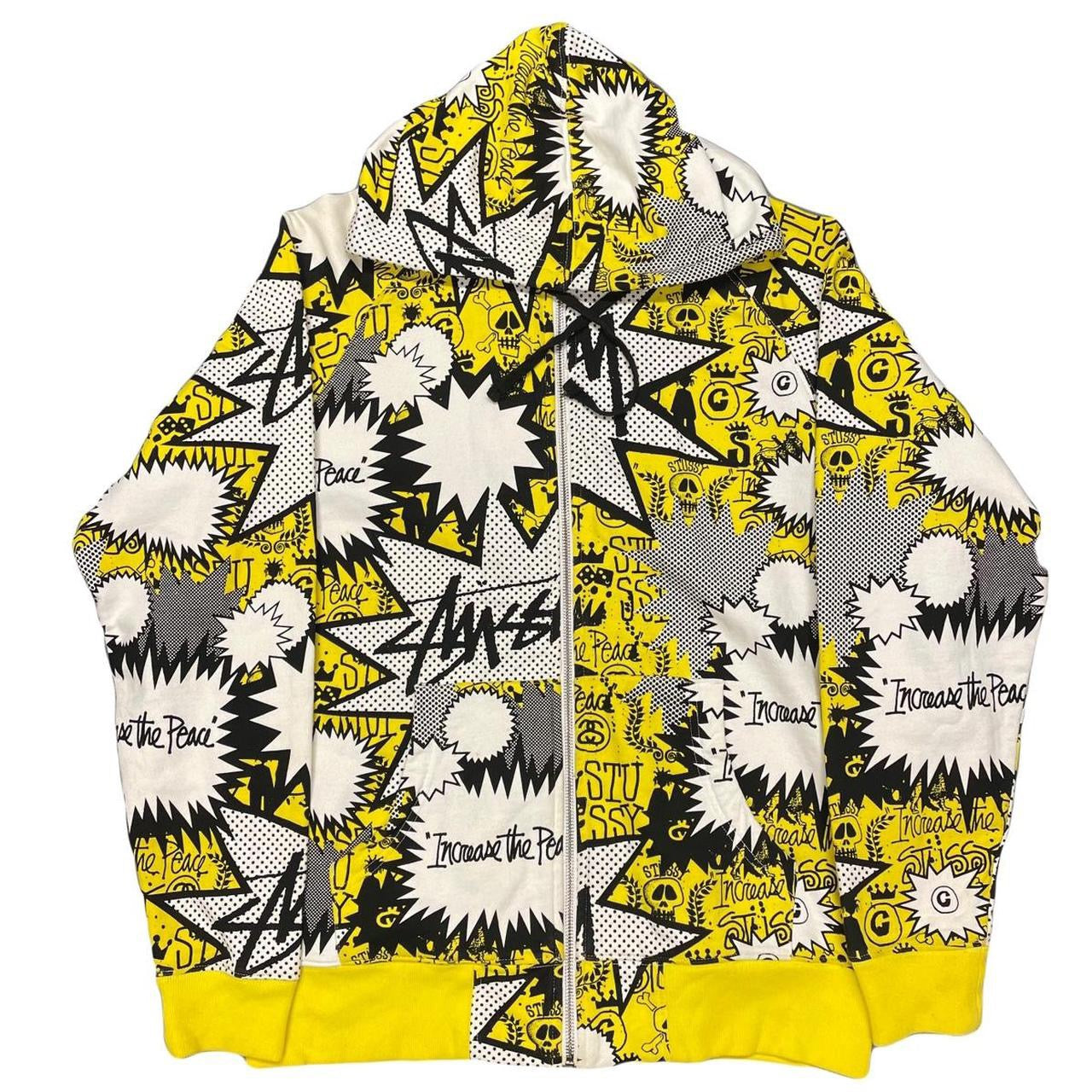 Stüssy Cartoon Monogram Hoodie In Yellow ( M )