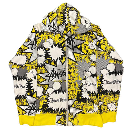 Stüssy Cartoon Monogram Hoodie In Yellow ( M )