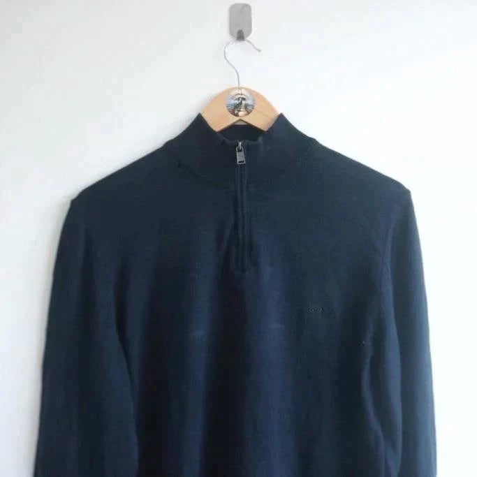 Vintage Hugo Boss knitted Spellout 1/4 Zips (M)  (M)