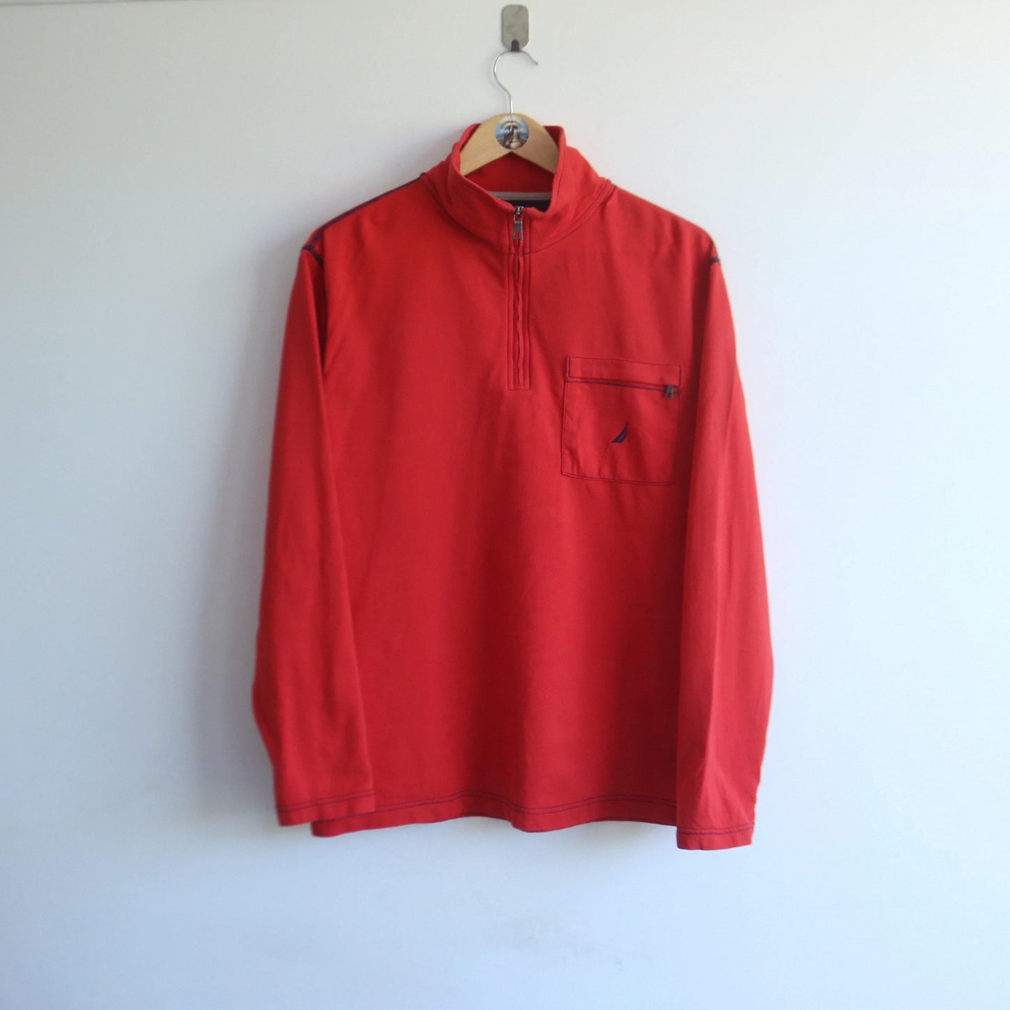 Vintage Nautica Orange Quarter Zip Zip Pocket (M)  (M)