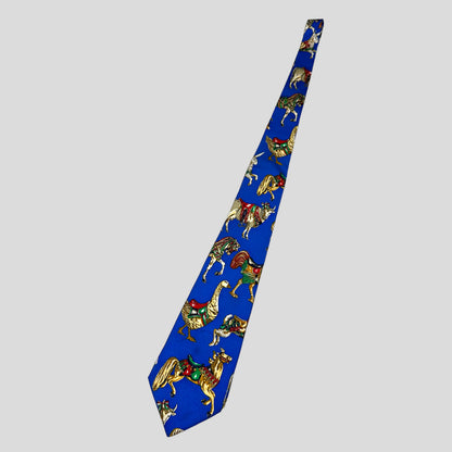 Moschino Jeans 1995 Circus Silk Tie - OS | O/S, Blue