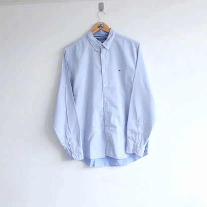 Vintage Tommy Hilfiger Chambray Flag Embroidery Shirt (M)  (M)