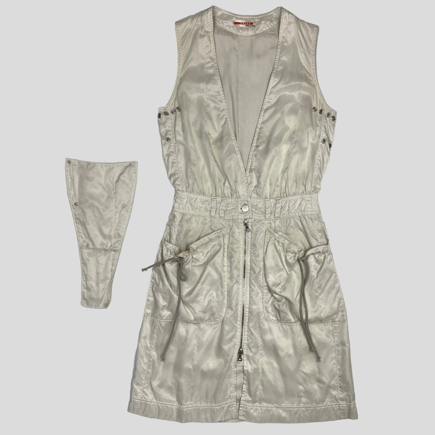 Prada Sport 00’s Nylon Shimmer Cargo Dress - UK6/8