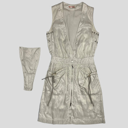 Prada Sport 00’s Nylon Shimmer Cargo Dress - UK6/8