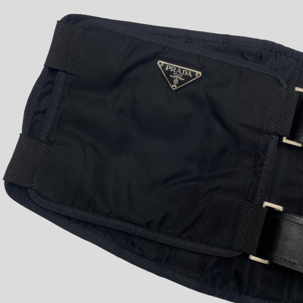 Prada 1999 Nylon Tactical Belt Bag - XS/S | XS, Black