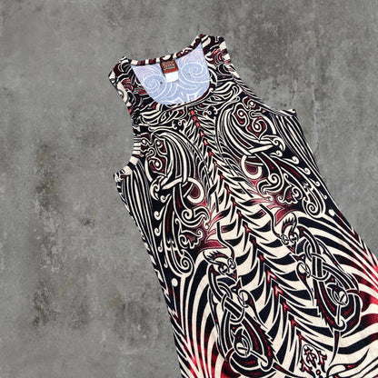 JEAN PAUL GAULTIER SS1996 TRIBAL PRINT MAXI DRESS - M