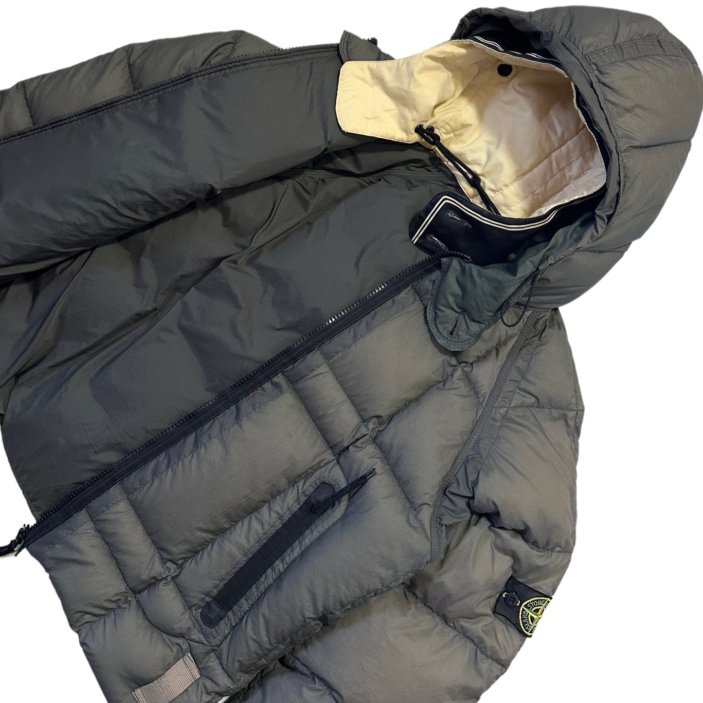 Stone Island Opaque Nylon Tela Goose Down Jacket from A/W 2006 with Dutch Rope Hood Inner