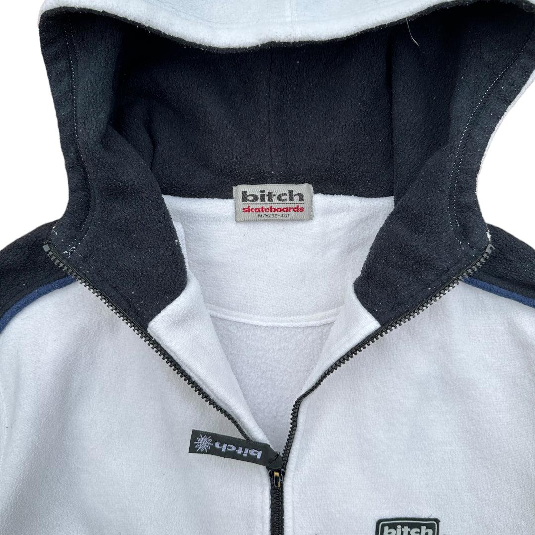 Bitch Skateboard White Fleece Hooded Jacket - Known Source