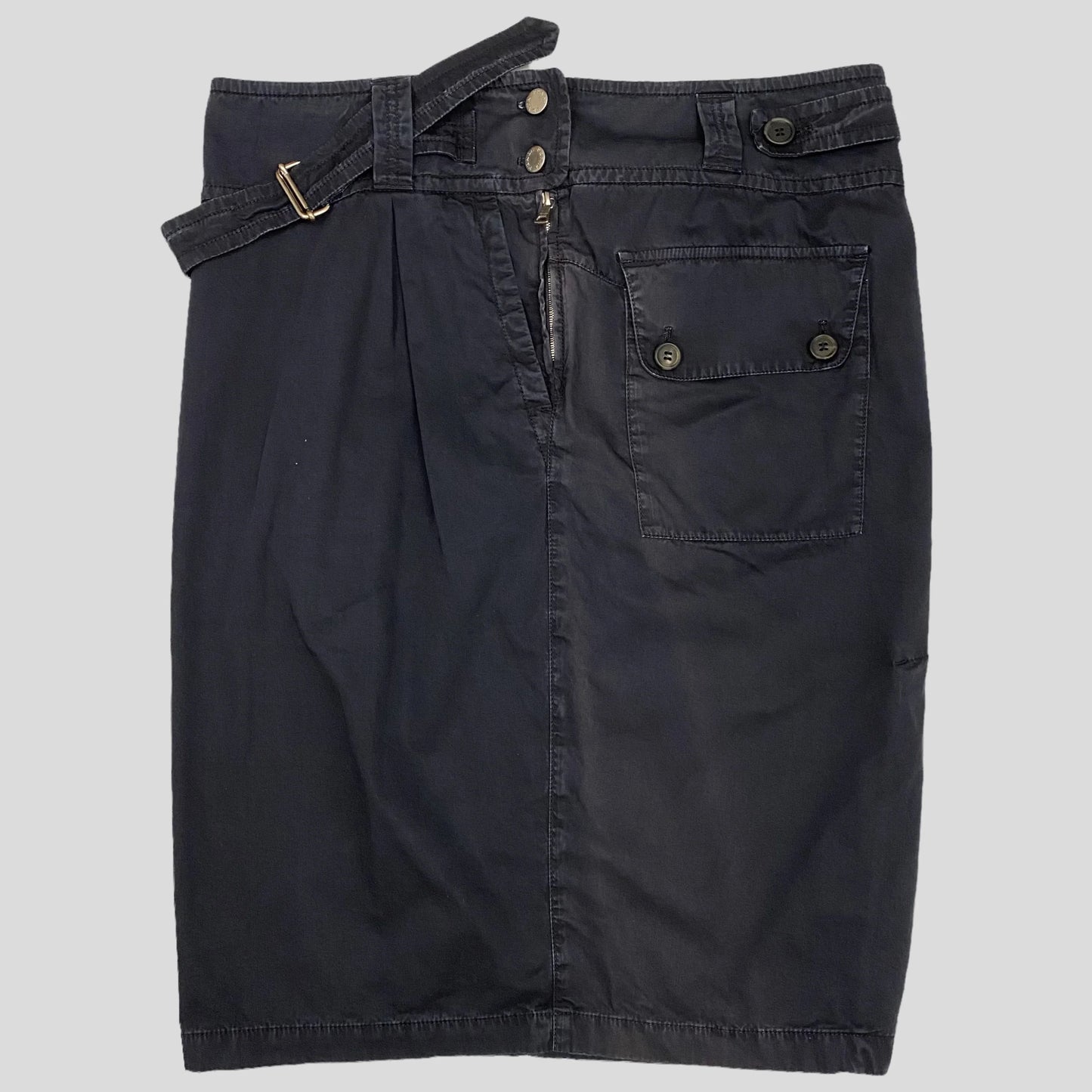 Prada Sport 2004 Midi Belted Cargo Skirt - 12-16