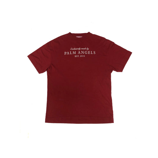 Palm Angels EST 2015 Spell Out Short Sleeved T Shirt with Back Print Initials