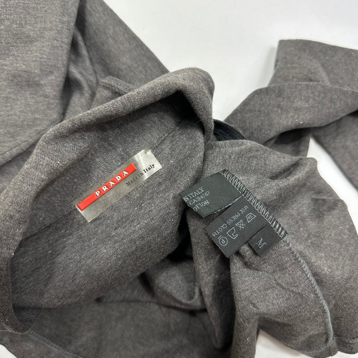 Prada Sport SS99 Grey Zip Shirt - 8 | Medium