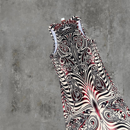 JEAN PAUL GAULTIER SS1996 TRIBAL PRINT MAXI DRESS - M