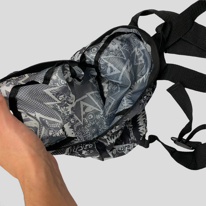 Stussy 00’s Comic Print Nylon Backpack | O/S, Black and White