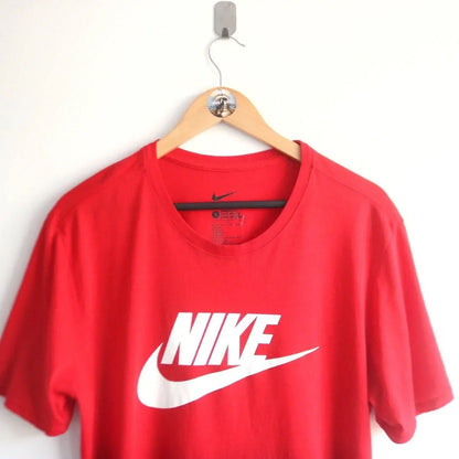 Vintage 90s Nike Spellout Two Tone Red Tee (L)  (L)