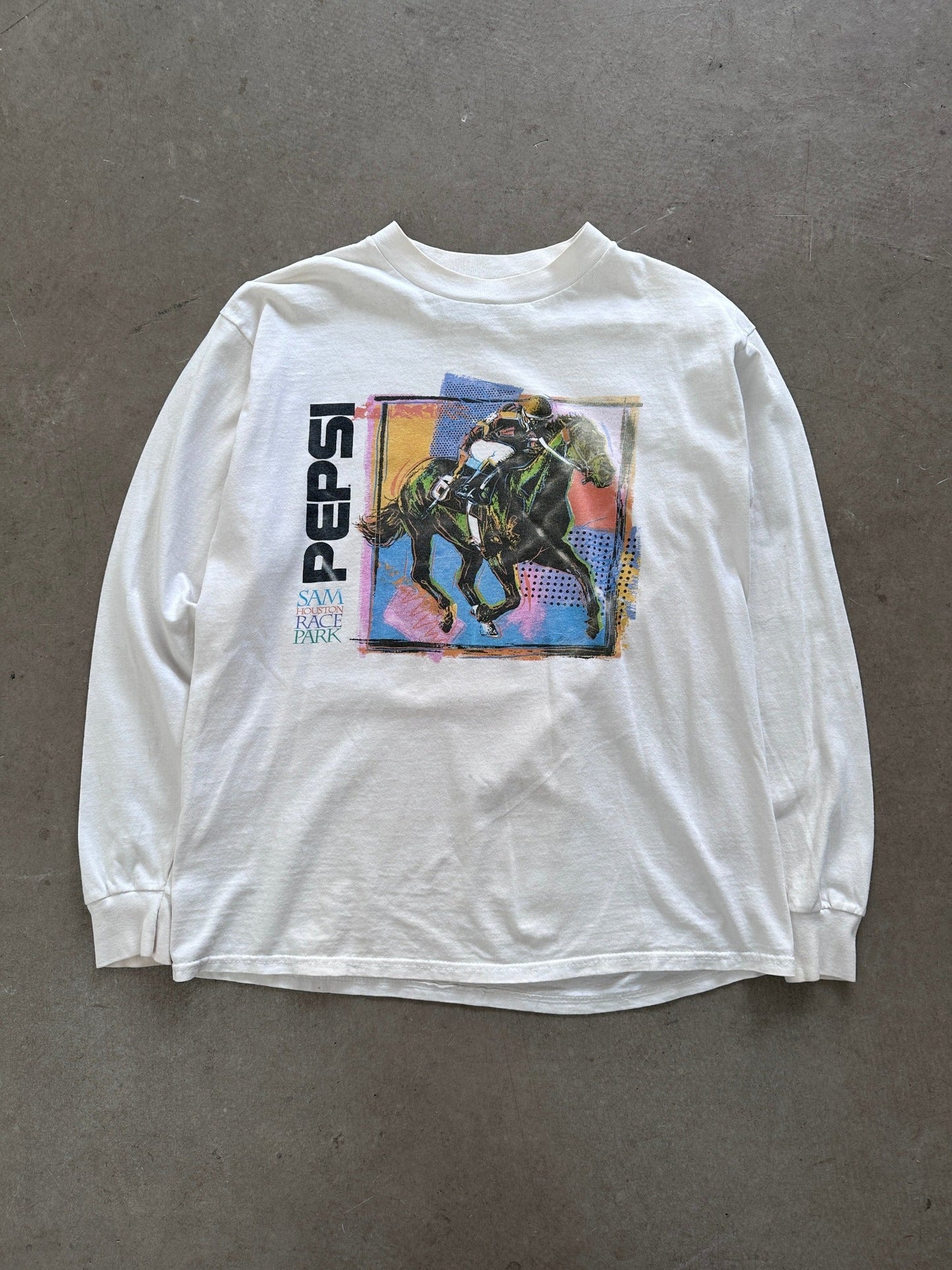 1990's Pepsi Houston Race Park T-Shirt - L | Large, Red