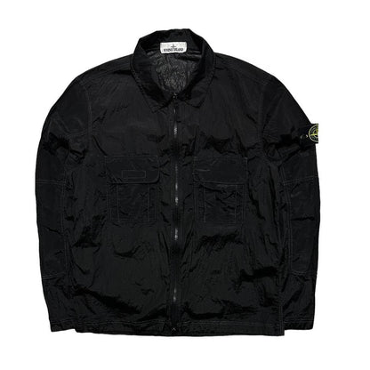 Stone Island Double Pocket Black Nylon Overshirt