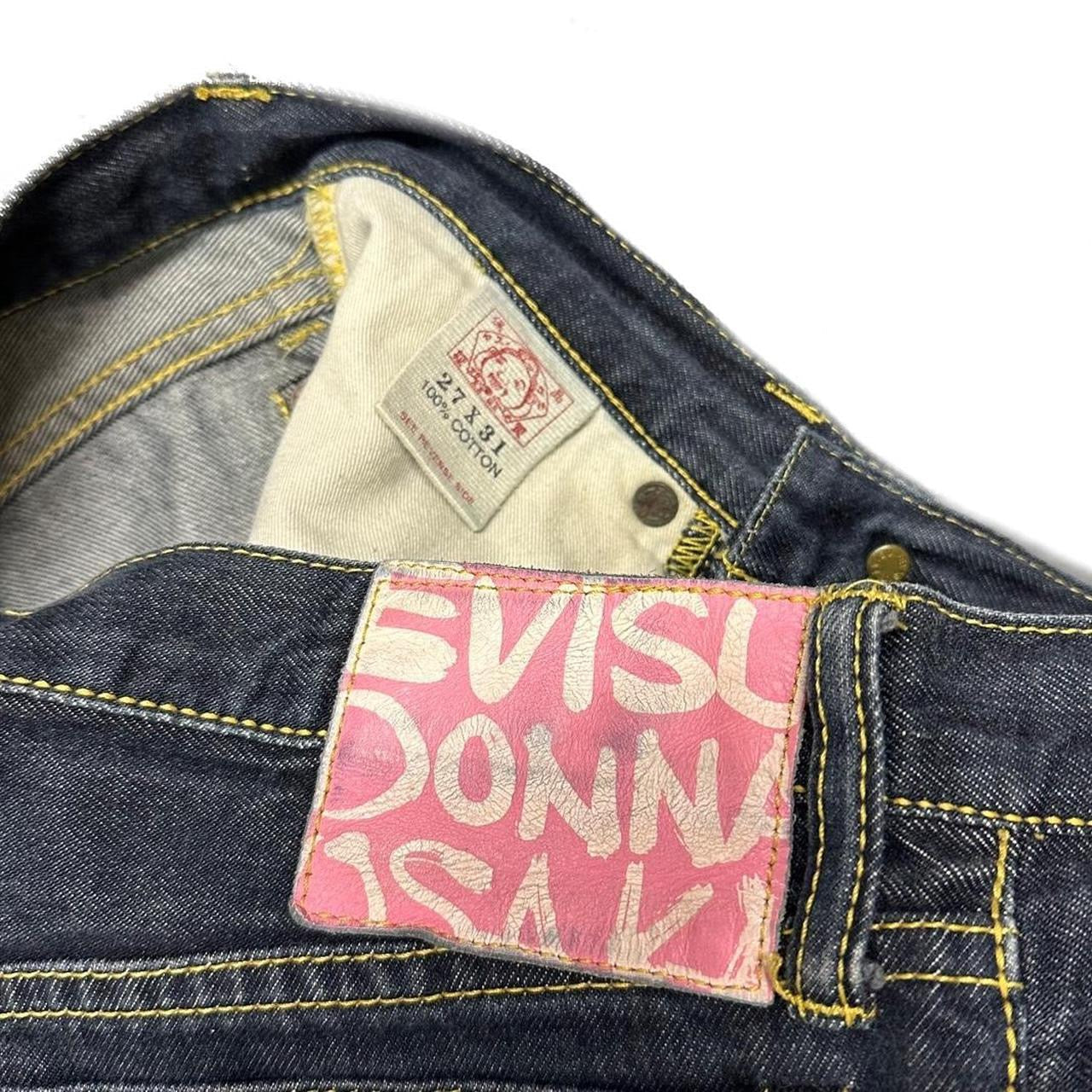 Evisu Selvedge Jeans With Loveheart & Daicock Embroidery ( W27 )