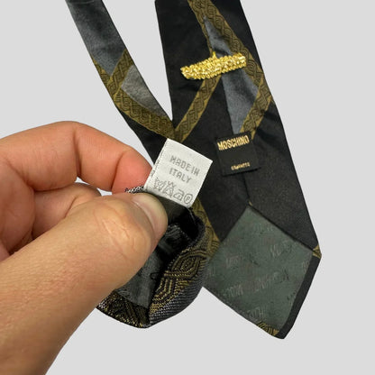 Moschino 90’s Greek Lines Print Tie