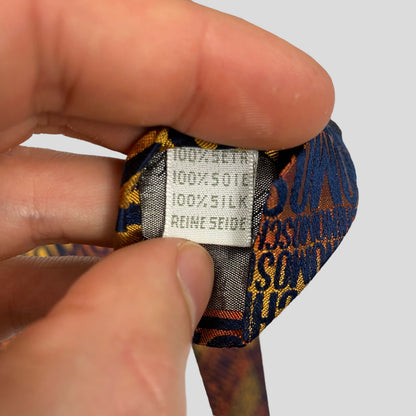 Moschino 90’s Monogram Silk Tie | O/S, Blue