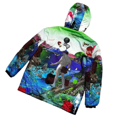 Prada Graphic Art Print Down Jacket